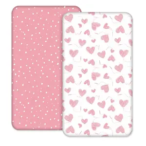 Crib Sheets 2 Pack for Boys Girls, Fitted Sheet for Standard Crib and Toddler Mattress, Super Soft Microfiber Baby Sheet 47x24x6in, Safe for Mouth and Hands, Oeko-Tex Certificated