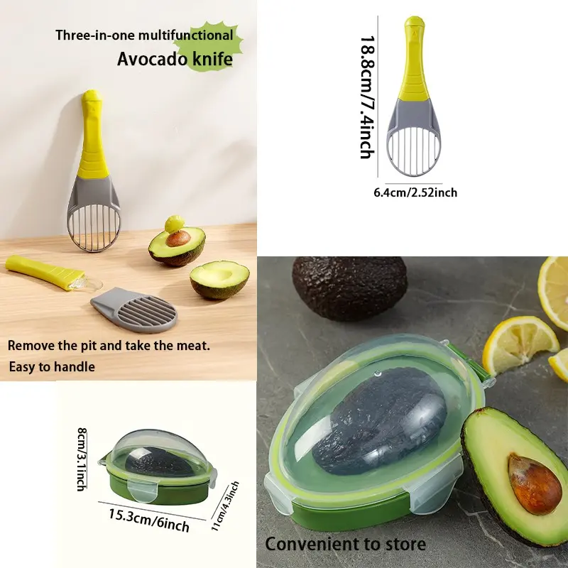 Bestselling Avocado Gadget 1-Piece Set Multi-Functional Fruit Cutter Pit Separator Knife + Peeler + Pitter + Slicer & Masher Household Kitchen Tool Avocado-Specific Tool Kitchen Accessory Easily Handle Avocados A Must-Have Gadget for Home Kitchens