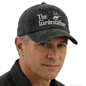 Black The Garden Father Hat For Men, Funny Adjustable Cotton Embroidered Gardeners Dad Baseball Cap