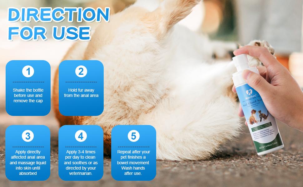MORIKEY Pet Gland Care Spray for Dogs Cats Gland Support Helps Reduce Scooting Odor Control Gentle Pet Hygiene Daily Care