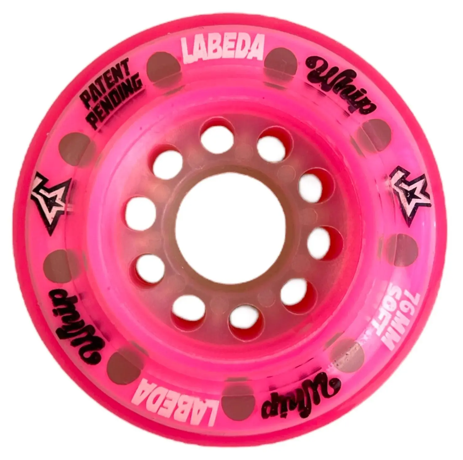 Labeda Whips Roller Hockey Wheel - Pink X-Soft 76mm - Single Wheel