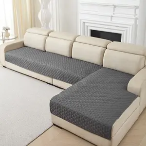 Classic Fashion Plaid Quilted Sofa Cushion, Anti-Slip Dustproof Pet Friendly, Universal L-Shaped/straight Couch Cover, Universal Sofa Protector