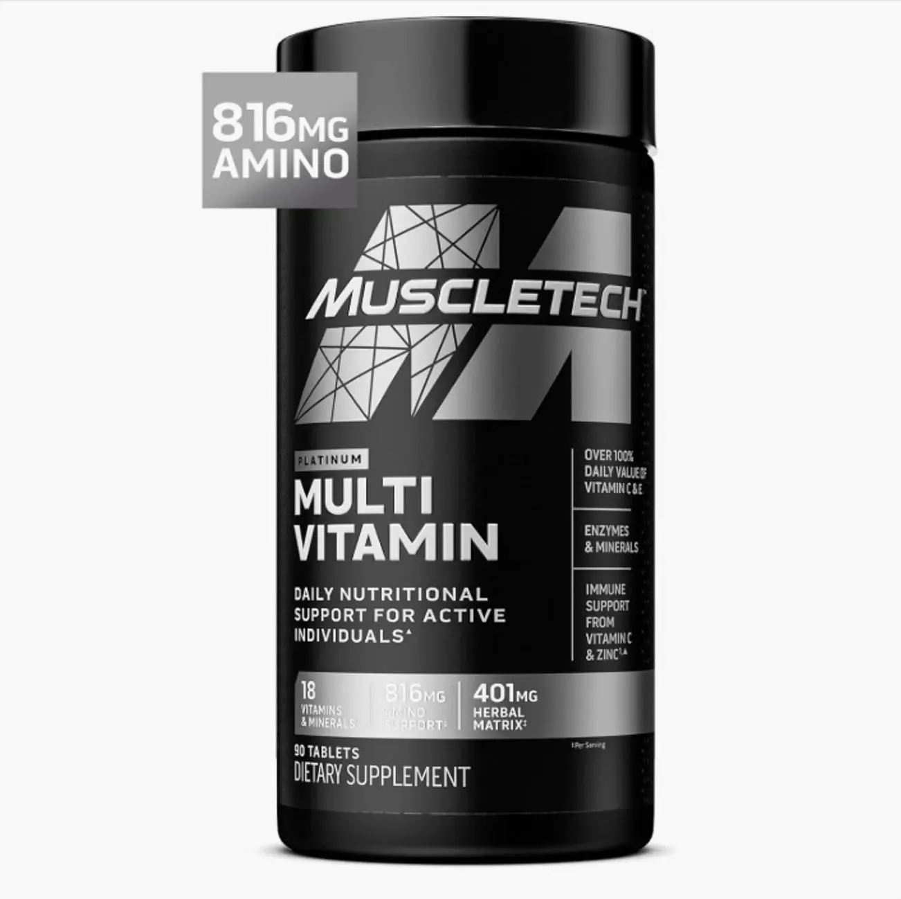Platinum Multivitamins for Men & Women - Multi-Vitamin Supplement for Immune Support - 18 Vitamins & Minerals, Vitamin A C D E B6 B12 - Daily Workout Supplements for Men - 90 Capsules