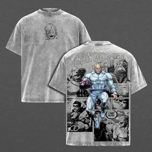 Conquest Invincible Villain Graphic Tee, Vintage Washed Superhero Shirt, Viltrumite Warrior Conquest Design, Comic Panel Collage Print, Unisex Streetwear Heavyweight Cotton Tee, Gift for Invincible Fans