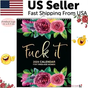 2024 Calendar For Tired-Ass Women Swear Word 12 Month Weekly Daily Wall Planner