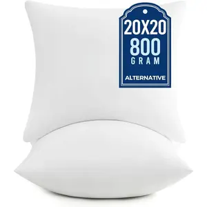 (R) 20x20 Pillow Inserts,  Plush Square Form Sham Stuffer Set of 2, Decorative Down Alternative Pillows for Couch, Sofa, Bed and  Decor