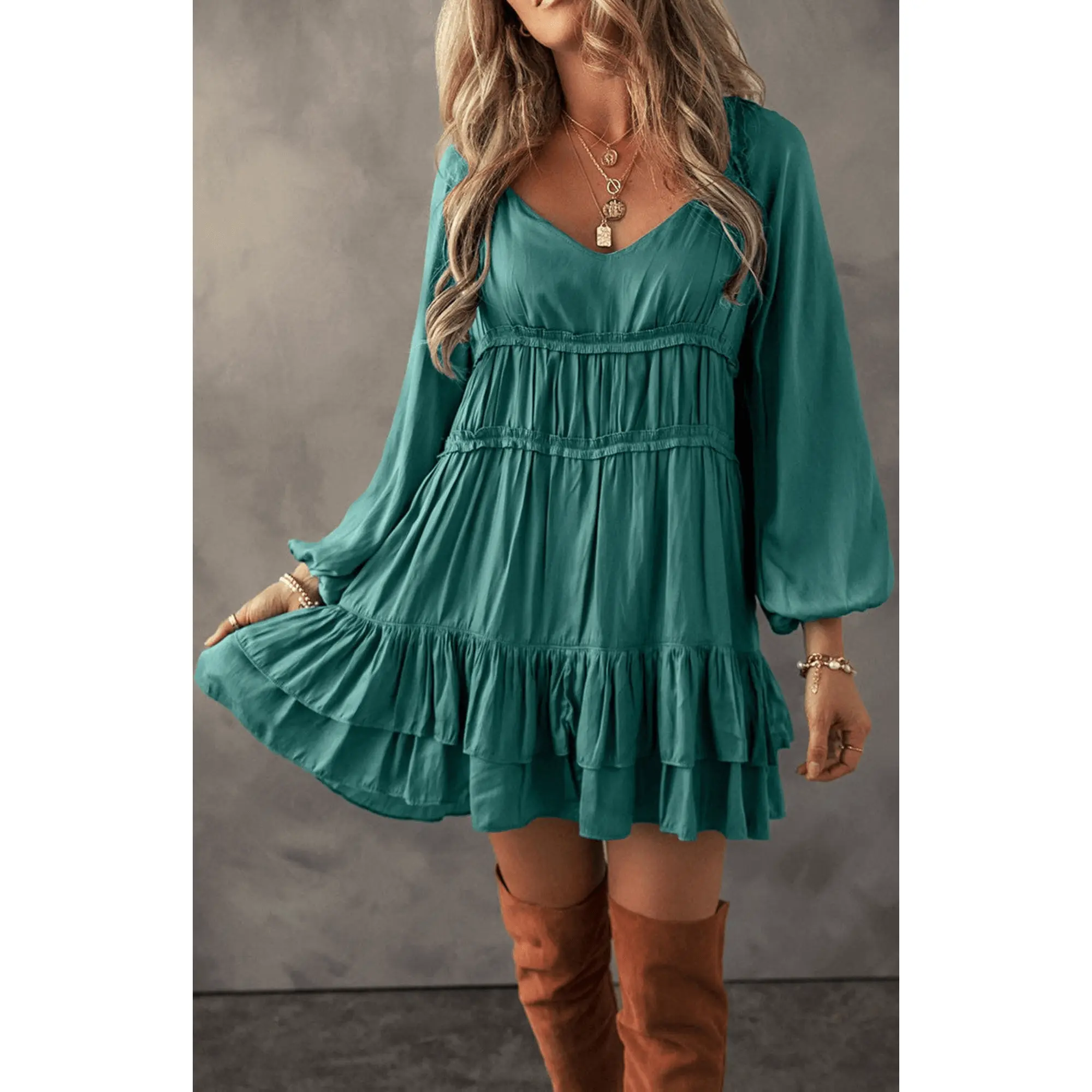 Kimmy Puff Sleeve Dress - TikTok Shop Kimmy Puff Sleeve Dress - TikTok Shop