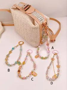 Chinese Style Colorful Beaded Bag Charm, Keychain Pendant, Perfect Gift for Bags and Backpacks, Casual All Seasons Accessory, Sparkly Bag Charm