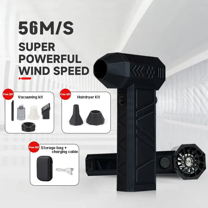 【Vacuuming and blowing all in one】Versatile fan air duster for cars, houses, computer keyboards, and outdoors; adjustable wind power for drying, dusti