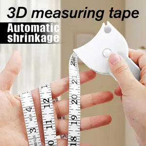 1 Count Body Measureing Tape 60 Inch,  for measuring waist, arms, hips and body metrics, White