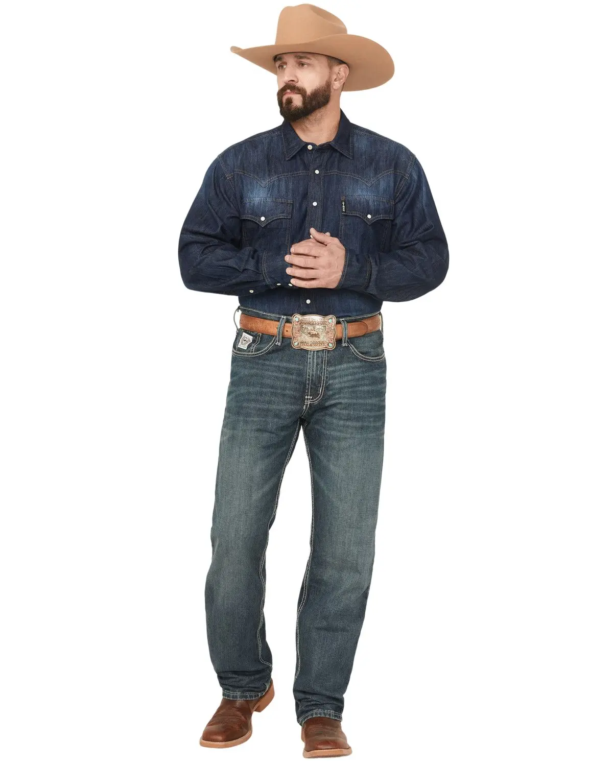 Cinch Men's White Label Relaxed Fit Mid Rise Jeans Dark Stonewash - Mb92834019 Cinch Men's White Label Relaxed Fit Mid Rise Jeans Dark Stonewash - Mb92834019