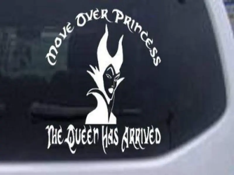 Decal Flags USA - Move Over Princesses, The Queen Has Arrived - Funny Die Cut Decal Sticker - Vinyl, Black, Rectangular, Water Resistant, Indoor/Outdoor, Car, Truck, Window, Wall