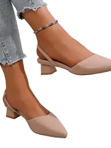 French Pointed Toe Sandals, Genuine Leather Texture, Comfortable Heeled Shoes for Work, Dating, Shopping, Women's Footwear