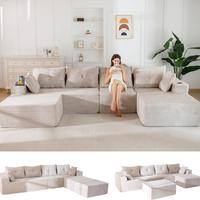 Grayish Beige Large U Shape-Right Facing Chaise