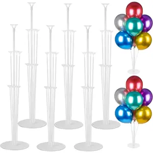 6 Sets Balloon Stand Kits, Balloon Sticks Holders with Base for Table Graduation Birthday Shower Gender Reveal Party Decorations