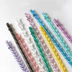 8mm x 26mm Threaded Straw – Cup Accessory for Bubble Tea & Beverages, Heat-Resistant, Reusable, Eco-Friendly Plastic Drinking Straw.