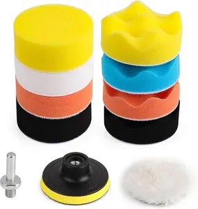 Inch Drill Buffing Pad,  Pcs Car Foam Polishing Pads Kit, Drill Buffer Polisher Attachment Buffing Kit for Car Polishing, Waxing, Sealing Glaze