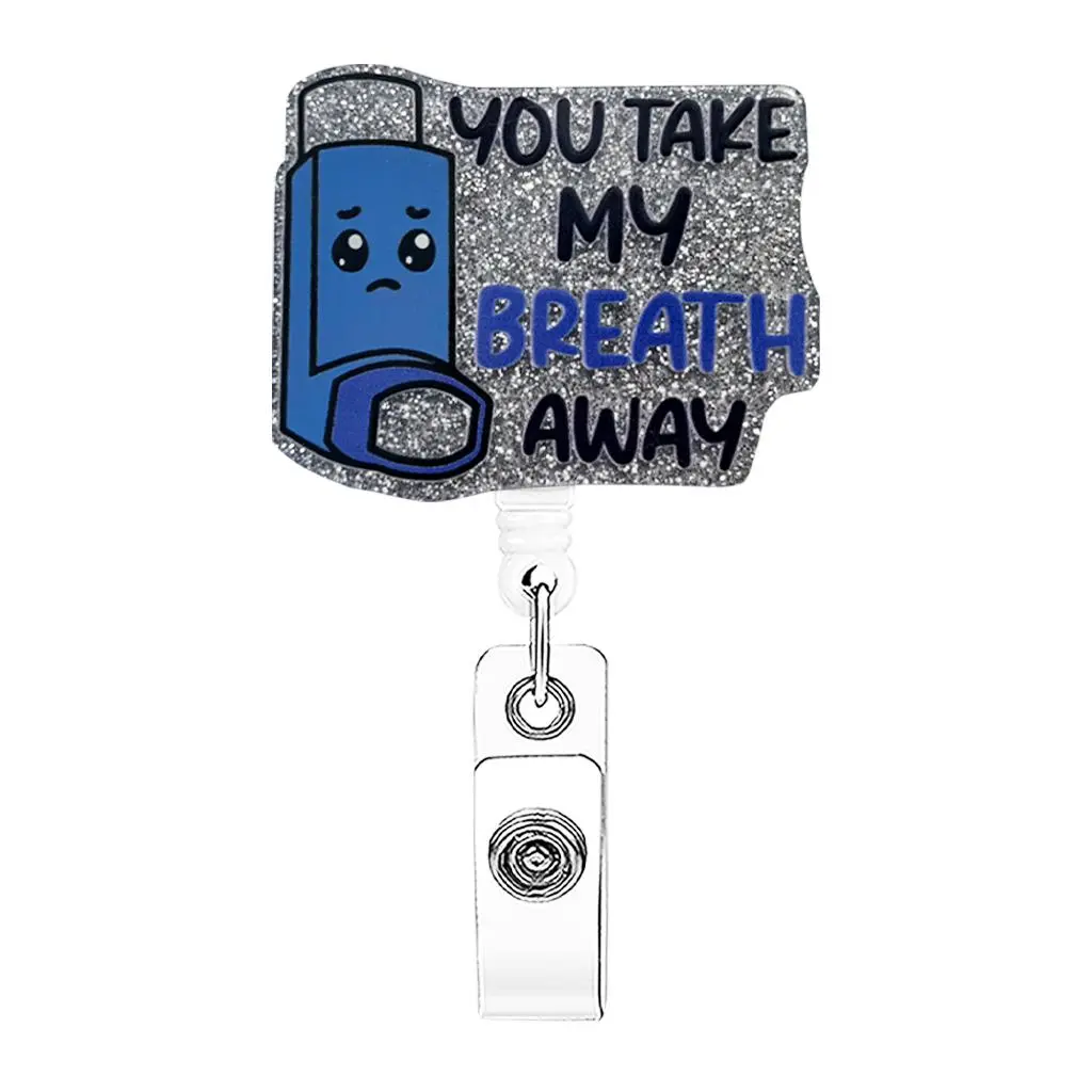 You Take My Breath Away Letter Pattern Badge Holder, Funny Medical Badge Reel for Nurse & Student, Identification Badges & Supplies, Nursing Students, Badge Reels Retractable