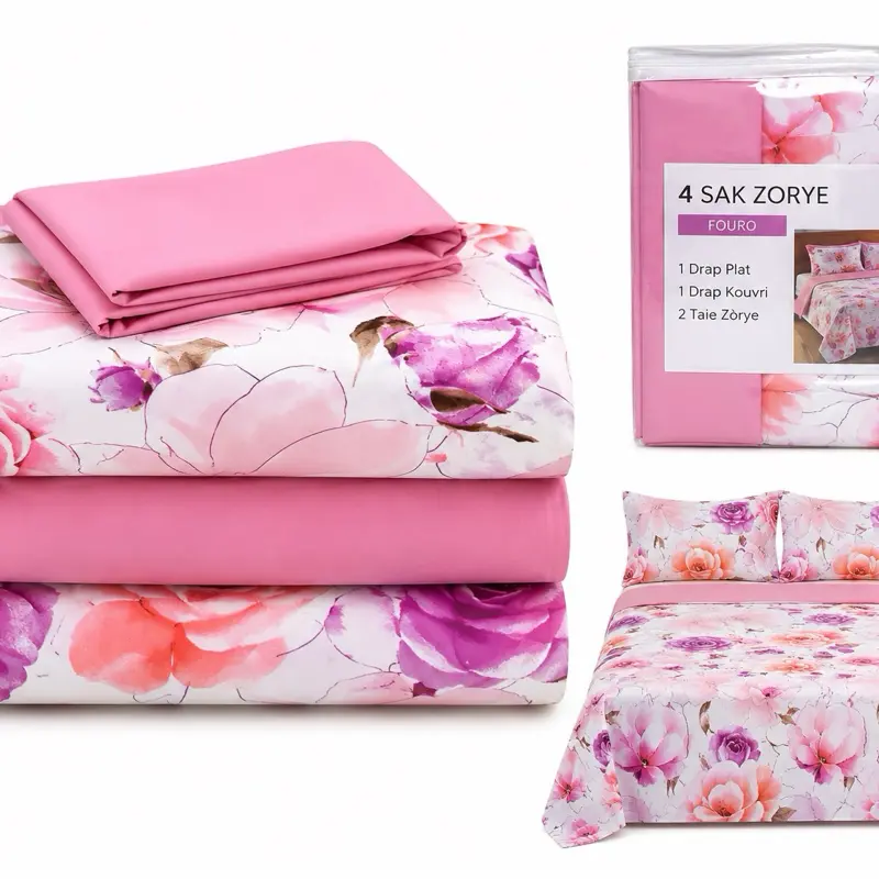 Linen sheet and 4 pillow size queen