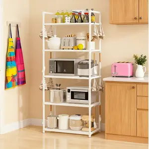 Kitchen Storage Rack Shelf, 4/5 Tier Floor Standing Organizer, Space Saving, Durable, Multi-Functional, Easy Clean, Home, Garage, Bedroom, Kitchen, Office