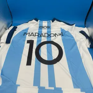 Maradona 10 Argentina Soccer Jersey - Official Team Apparel with "Dios" Text - Authentic Player Number 10 Design