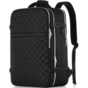 Travel Backpack For Women And Men, 40L Flight Approved Carry On Bag, Water Resistant Large Casual Daypack Fit 17 Inch Laptop with USB Charging Port, The Best Gift Choice , Black