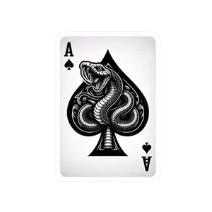 Stylish Ace of Spades Stickers, Skull Snake Design, Laptop Decals, Cool Gift for Gamers, Art Enthusiasts, Unique Decor