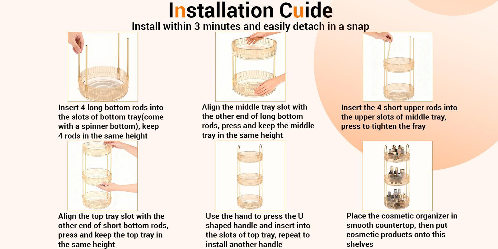 RaybeeFurniture 360° Rotating Gold Makeup Organizer, 2-3 Tier Large Capacity Beauty Storage, Skincare & Perfume Display, Vanity Countertop Cosmetic Holder,Perfect Gift for Women, Christmas Birthday Holiday Present, Bathroom Spinning Organizer RaybeeFurniture 360° Rotating Gold Makeup Organizer, 2-3 Tier Large Capacity Beauty Storage, Skincare & Perfume Display, Vanity Countertop Cosmetic Holder,Perfect Gift for Women, Christmas Birthday Holiday Present, Bathroom Spinning Organizer