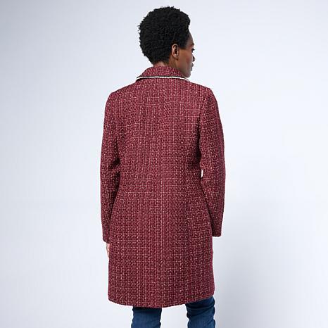 G by Giuliana Woven Boucle Topper with Braided Detail