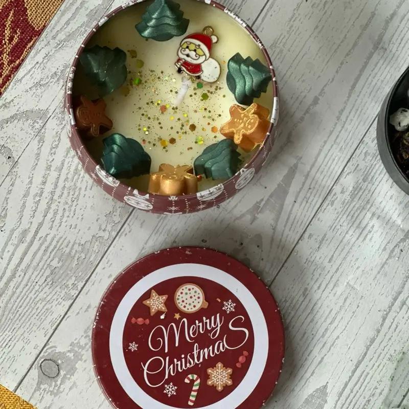 Merry Christmas's Candle for Gifting and Holiday Decor - Magic Tree Candle with Santa and Gingerbread Design decorative touch decorative