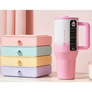 HYDROJUG 32oz Gradient Pink Tumbler Girly Vibes On-the-Go Bottle Drinkware Water Bottles Mug Cup Portable Reusable Leak-proof Non-slip Base - Flasks