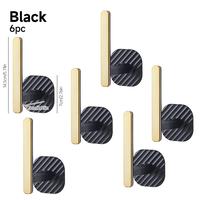 Non perforated hook -black (6-pack)