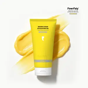 FowrFaiy Exfoliating Gel Face Scrub & Pore Cleanser | Gentle Dead Skin Remover for Blackheads, Dull & Sensitive Skin | with Brown Sugar & Kojic Acid for Brightening & Smoothing, 150ml