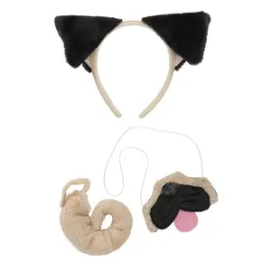 Pug Ears Headband Nose and Tail Kit