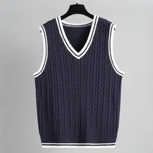 Men's Sweater Vest, Maverick V-Neck Sleeveless Knitwear, Year-Round Casual Menswear, Regular Fit Trendy Innerwear, Men's Knitted Vest, Christmas & Halloween Menswear, Affordable Men's Items, Gifts for Him