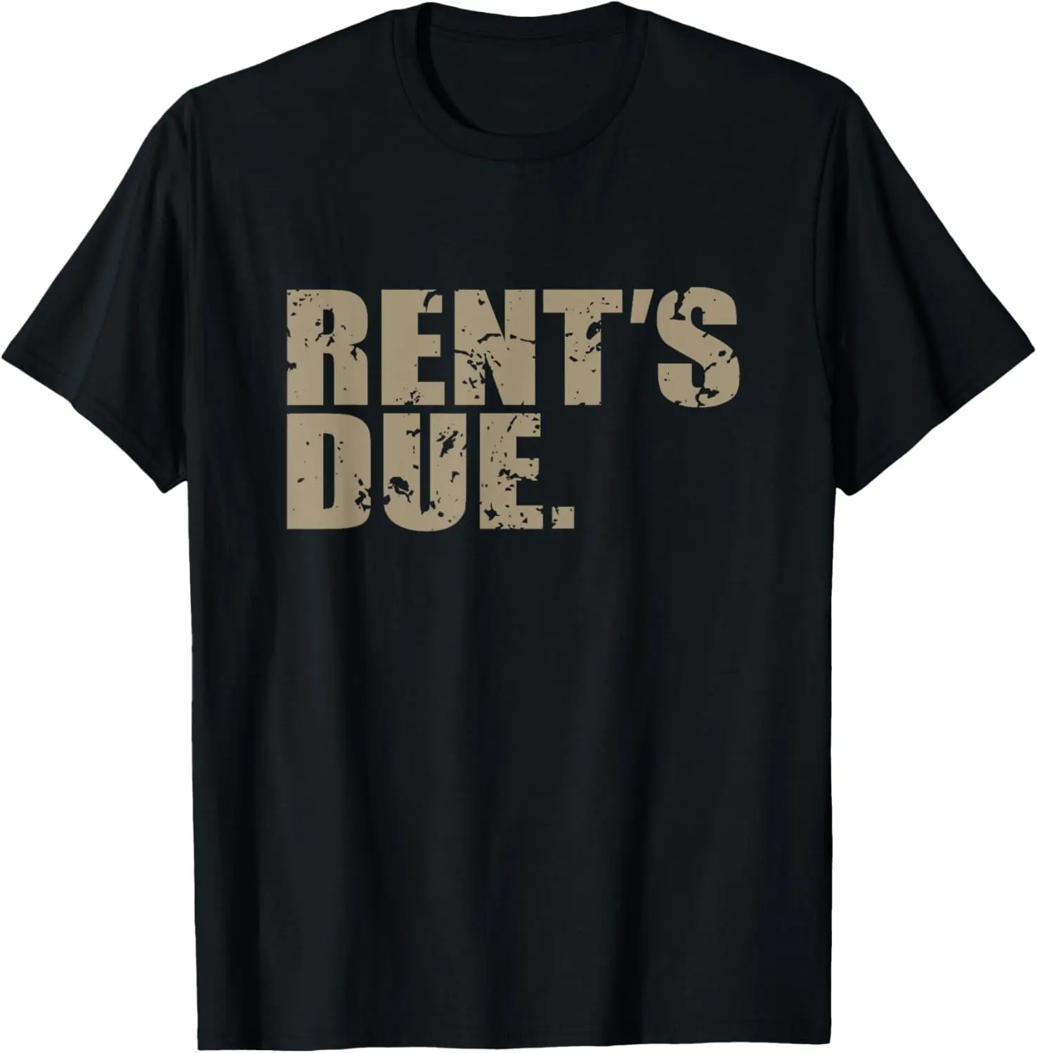 Women's Vintage "Rent's Due" Graphic T-Shirt, Funny Distressed 100% Cotton Top for Weightlifting & Gym Workouts