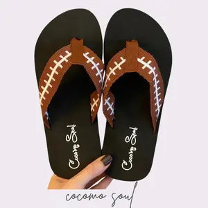 Cocomo Soul Football Flip Flops Football Mom Sandals