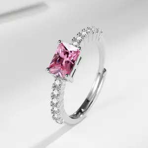 Dazzling Pink Gemstone Ring | Adjustable Coquette Aestheti