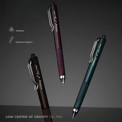 New 3 Vintage Retractable Aesthetic Black Writing Pens & Refills - Minimalist Design Dark-Tone Office Stationery, Low Center of Gravity, Smooth Continuous Writing, Quick-Dry High-Capacity Ink, for Office Use