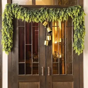 72 Inch 2 Pcs Artificial Cedar Garland, Real Touch Winter Cedar Garland, Green Artificial Greenery Pine Garland for Table, Mantle, Wall, Indoor, Outdoor Christmas Decorations (2, 6 FT) Perfect for festive decor seasonal