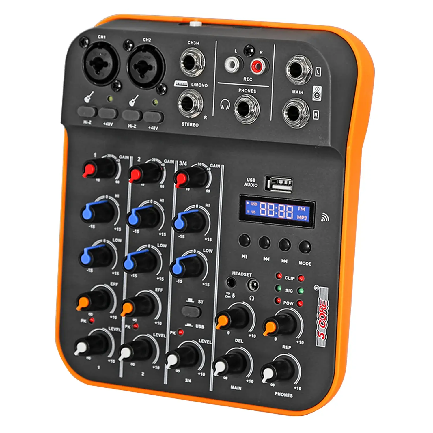 5 Core Audio Mixer 4 Channel DJ Equipment with Bluetooth USB Sound Board Console Does not apply