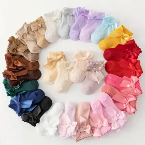 4 Pairs Baby Girl Bowknot Princess Socks �C Soft Breathable Summer Mid-Calf Infant Essentials