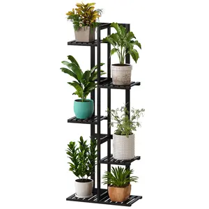 Plant Stand, Bamboo Plant Stands for Indoor Plants ,Plant Stands for Multiple Plants Corner Plant Stand Planter Stand Plant Rack Plant Table Indoor,5 Tier 6 Potted Tall Plant Shelf Outdoor