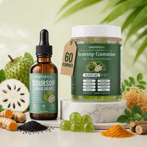 Soursop Dual-Effect Formula Dietary Supplement Bundle – Herbal Liquid Drops + 8-in-1 Gummies, High Potency Immune, Energy & Joint Support