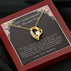 Anniversary Heart Necklace Gift - For Wife, Anniversary Jewelry, Anniversary Necklace, Gift for Wife, Anniversary Necklace, From Your Husband Gift