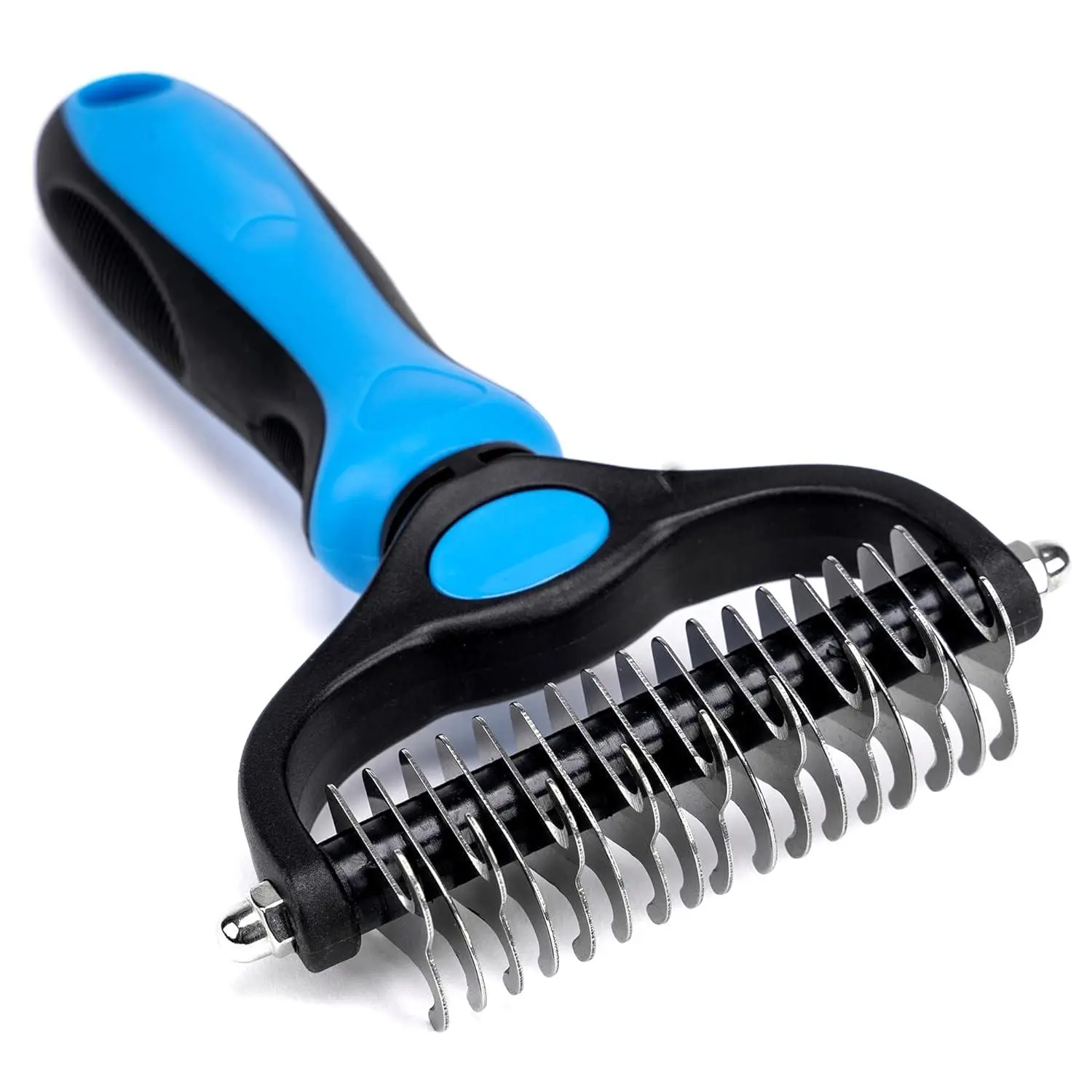 Double-Sided Stainless Steel Double-Sided Fur Removal Brush for Dogs & Cats - Shedding & Deshed Grooming Tool with Wide Coat Coverage, Extra-Wide Reach Slicker, Self-Grooming Rake, Christmas Gift