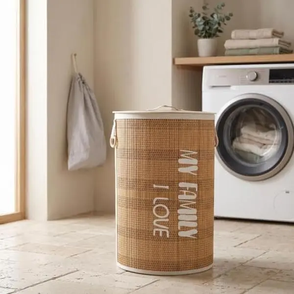 Gaomon 22-Gallon (100L) Foldable Laundry Hamper with Lid, Laundry Baskets for Indoor Furniture Use