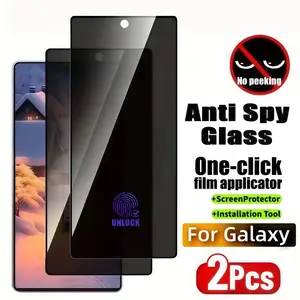 2-Pack Samsung Galaxy S25 S24 S23 S22 Ultra Plus Screen Protector, Anti-Spy Glass Film, Easy Install, Scratch-Resistant, 9h Hardness