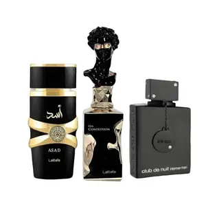Lattafa Perfumes | Asad + His Confession + Club De Nuit Intense Man | 3 Piece Multi Pack Fragrance Set For Men