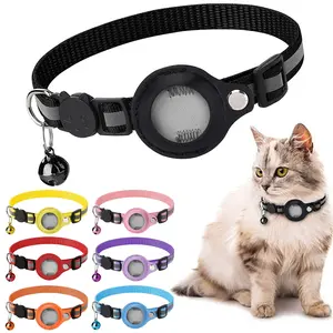 Pet Collar with Reflective Band and Airtag Protector, Anti-Loss Tracking, Auto-Release Design, Suitable for Small Cats